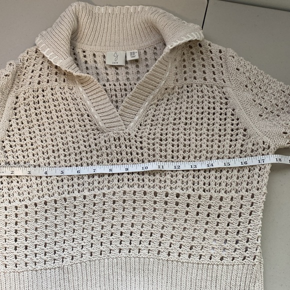 Joie Open Knit Collared Women’s Sweater Size  XS Cream - Picture 7 of 10